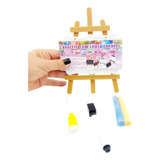 10 Mini Lousa Giz Caneta Quadro Branco Cavalete Lembrancinha