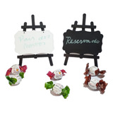 10 Mini Lousa Giz Caneta Quadro Branco E Preto Cavalete Mimo