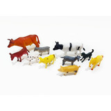 10 Miniaturas De Animais Fazenda Porco