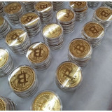 10 Moedas Bitcoin Física Ouro