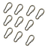 10 Mosquetão De Aço Galvanizado C/ Trava Rosca 8x80mm 230kg Cor Cromado