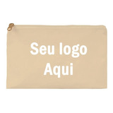 10 Necessaire Algodão Cru 20x15 Fecho Cru Personalizada