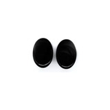 10 Olhos Preto Oval Chato 15mmx22mm