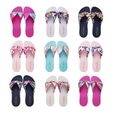 10 Pares Chinelo Sandália Feminina Laço Tecido Revenda K112