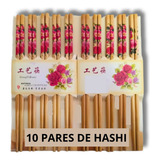 10 Pares Hashi Bambu Personalizado Japonês Sushi Oriental