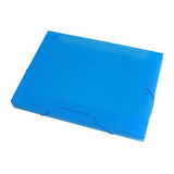 10 Pasta Lombo 30mm Oficio Transparente C/elástico Acp Cor Azul