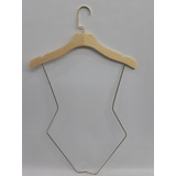 10 Pçs Cabides Sk Marfim C/ Corpo V Dourado E Gancho Luxo