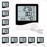 10 Pçs Relógio Temperatura Umidade Termo-higrômetro Digital