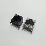 10 Peças | Jack Rj45 8p8c 90º P/ Placa Yh55-05 Cinza/preto