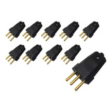 10 Peças Pino Plug Macho Reto