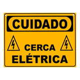 10 Placa Advertência Perigo Cuidado Cerca Elétrica Alumínio