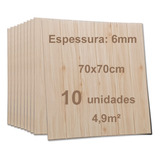 10 Placas Painel 3d Espuma Autocolante Madeira 70x70cm 6mm