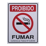 10 Placas Proibido Fumar 20x15cm Sinalização Não Fume Ps 1mm