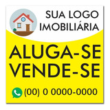 10 Placas Vende-se Aluga Imobiliaria Corretora 50x50 Imovel