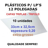 10 Plásticos P/ Capas Triplas Trifold 0,20 Grossos Lp Vinil