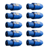 10 Plug Conector Macho Powercon Azul
