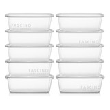 10 Potes 500ml Marmita Fitness Reutilizável Para Microondas