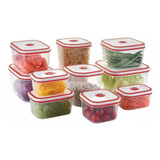 10 Potes Electrolux Herméticos Freezer E Microondas Vermelh