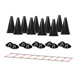 10 Pratos Agilidade + 10 Cones Black Demarcatório + Escada