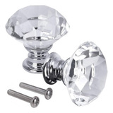 10 Puxadores De Cristal Para Armario Gaveta Moveis 30mm