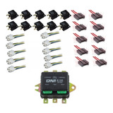 10 Relê Auxiliar 4 Pinos 12v Porta Rele 10 P Fusivel / Duplo