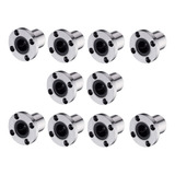 10 Rolamento Linear Lmf16uu Com Flange Para Eixo Guia 16mm