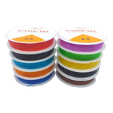 10 Rolos Fio Silicone Elástico Colorido P/ Pulseira - 0.8mm