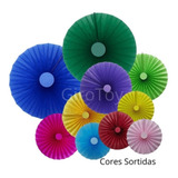 10 Rosetas De Papel Sortido Decoração Leque Enfeite Fiorata