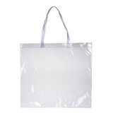 10 Sacola Praia Bolsa Plástica Alça Transparente Cristal Pvc