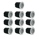10 Spot Led Balizador 3w Branco Quente Blindado Embutir Piso