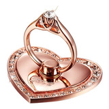 10 Suportes Anel P/ Celular Iring Strass Coração Atacado