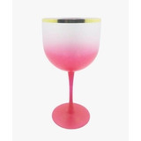 10 Taças De Gin 580ml Degradê Com Borda Metalizada - Lisa