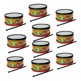 10 Tamborzinho Infantil Plástico Atacado Musical Tambor