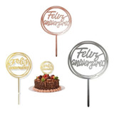 10 Topo Bolo Cake Topper Feliz Aniversário Festa Decoração