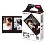 10 Unidades Filme Instax Mini Black Fujifilm