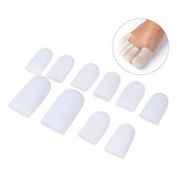 10 Unidades Protetor Dedos Dos Pés - Dedeira Gel Silicone.. Cor Branco Liso