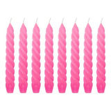 10 Vela Para Castiçal 20 Cm 11 Cores Festa Evento Decoração Cor Rosa Torcida 17 Cm