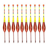 10 X 10 Peças De Pesca Flutuadores De Madeira Bobbers