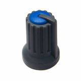 10 X Knob Potenciômetro Eixo Estriado 6mm Ka481-2 Azul 