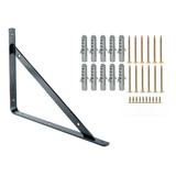 10 X Mão Francesa 40cm Suporte Prateleira Madeira + Parafuso