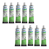 10 Adesivo Silicone Acético Construção 50g Incolor Tekbond