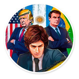 10 Adesivos Bolsonaro Javier Milei Donald Trump Carro Moto