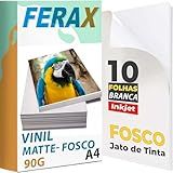 10 Adesivos Vinil A4 Imprimível Premium Para Impressora A Jato De Tinta 10 Folhas Papel Vinil Branco Fosco Matte Foto Cores Vivas Resistente A Rasgos Vinil Adesivo Fotográfico