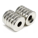 10 Anel Imã De Neodímio N52 Pastilha 18mm X 4mm Furo 5mm 