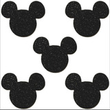 10 Apliques Eva Com Glitter Lembrancinhas - Mickey Orelhas