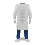 10 Avental capote Desc Manga Longa Branco Gr 40 Hospitalar