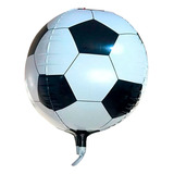 10 Balão Bexiga Metalizado Bola De Futebol 4d 45cm Festa