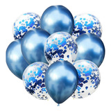10 Balão Bexiga Metalizados C  Confete Buque Festas
