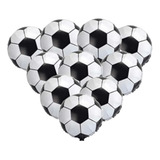 10 Balão Bola Futebol Metalizado 22cm Centro Mesa Festa Top