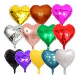 10 Balão Coração Metalizado 18 Polegadas 45cm Diversas Cores